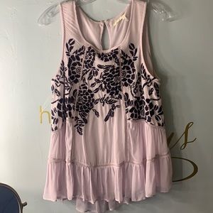 Free People Embroidered Floral Tunic